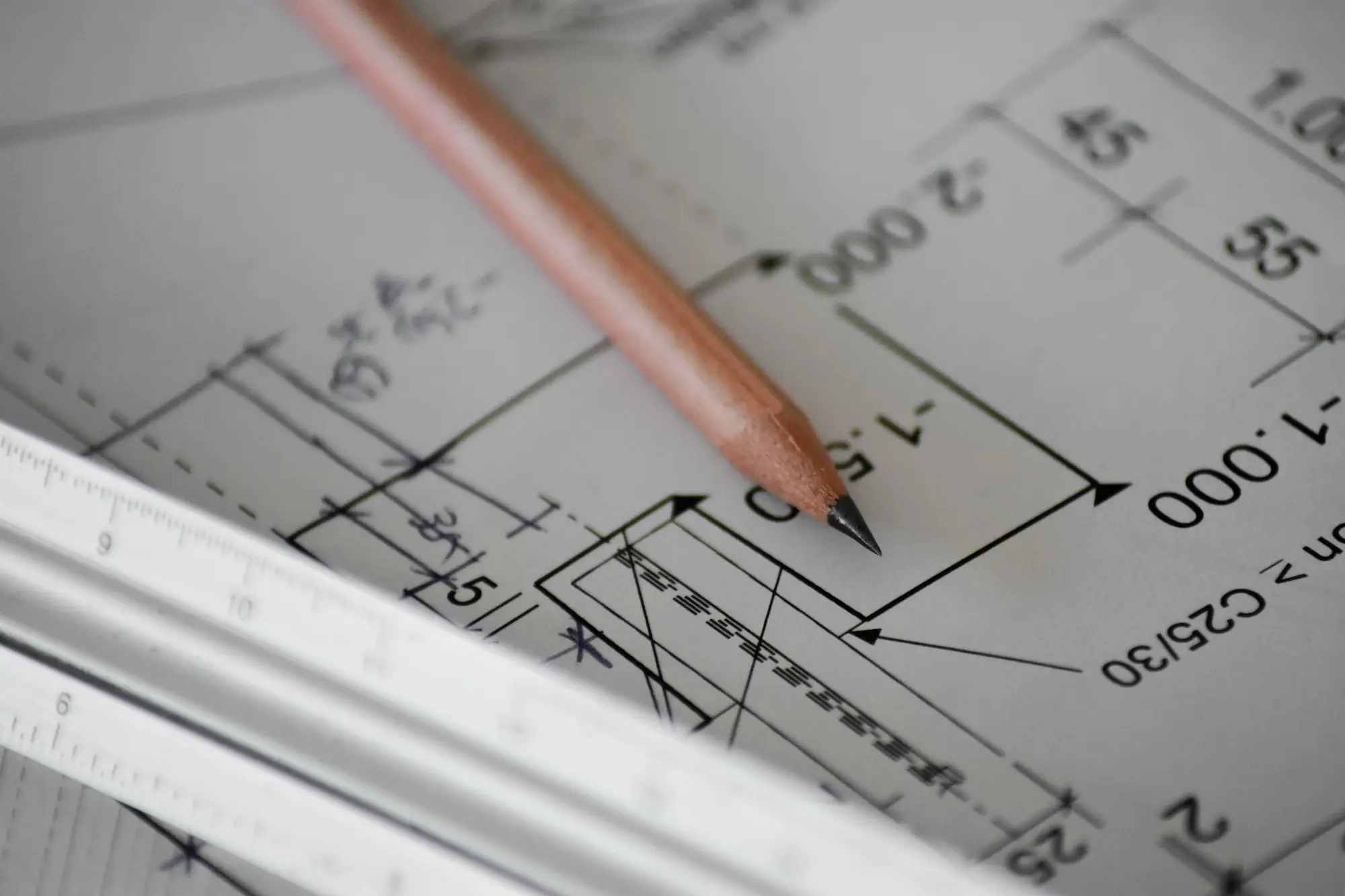 Architectural drawings and house plans laid out for review