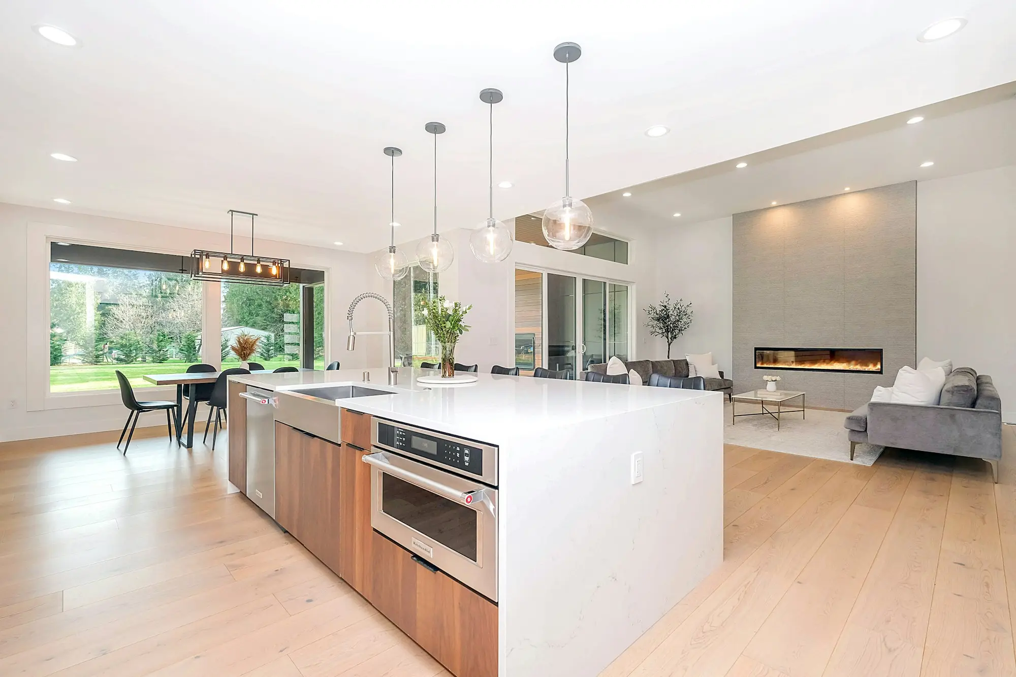 Improved, light-filled residential interior after refurbishment